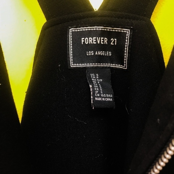 Forever 21 Full Zip Front Black Mini Dress jumper small women’s - Picture 2 of 6